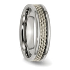 Carbon Fiber Inlay Wedding Band in Titanium, 6mm