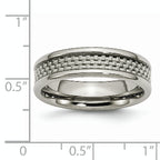 Carbon Fiber Inlay Wedding Band in Titanium, 6mm