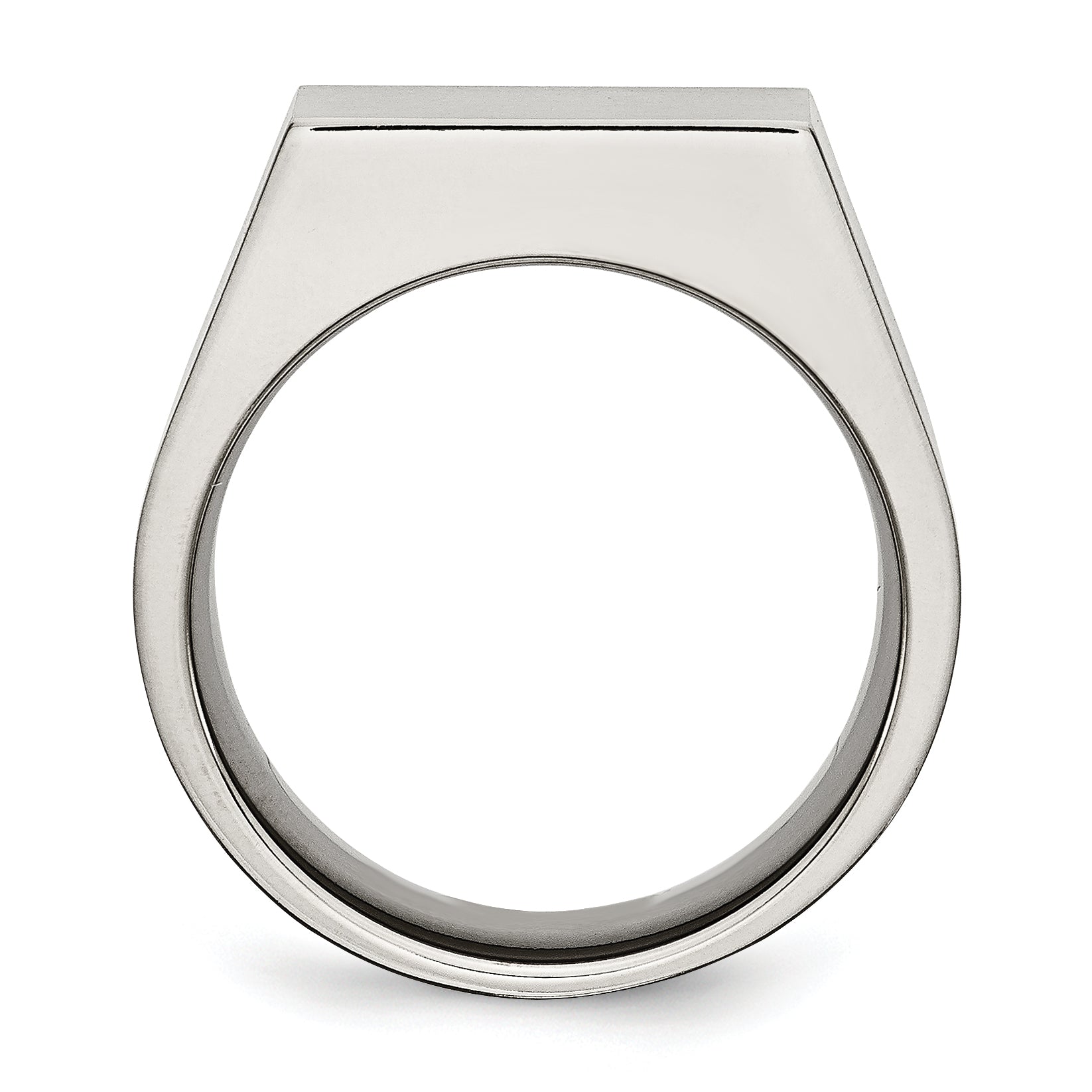 Titanium Brushed and Polished Signet Ring