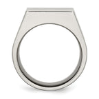 Sophia Jewelers Titanium Signet Ring with Polished Brushed Finish Engravable Unisex