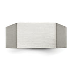 Sophia Jewelers Titanium Signet Ring with Polished Brushed Finish Engravable Unisex