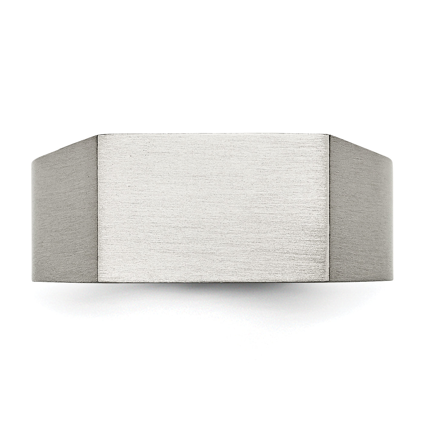 Sophia Jewelers Titanium Signet Ring with Polished Brushed Finish Engravable Unisex