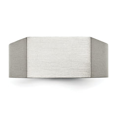 Sophia Jewelers Titanium Signet Ring with Polished Brushed Finish Engravable Unisex