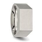 Sophia Jewelers Titanium Signet Ring with Polished Brushed Finish Engravable Unisex