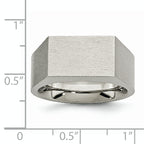 Sophia Jewelers Titanium Signet Ring with Polished Brushed Finish Engravable Unisex