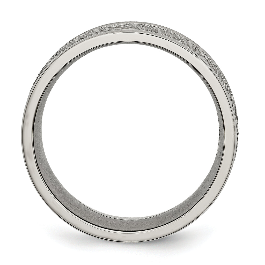 Textured Wedding Band in Titanium, 9mm