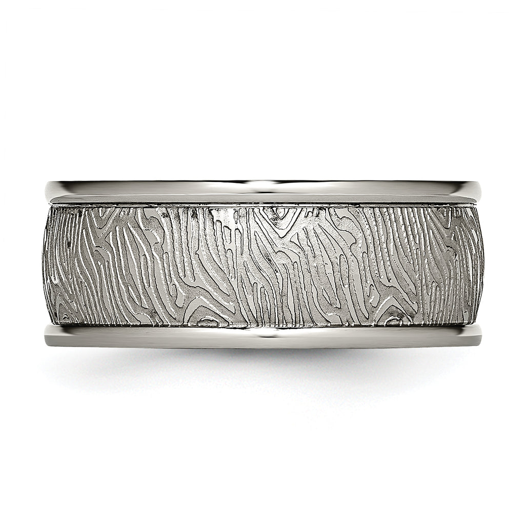 Textured Wedding Band in Titanium, 9mm