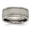 Titanium Polished 9mm Textured Rounded Edge Ring