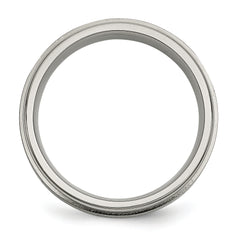 Titanium Diamond Wedding Band with Polished Brushed Finish