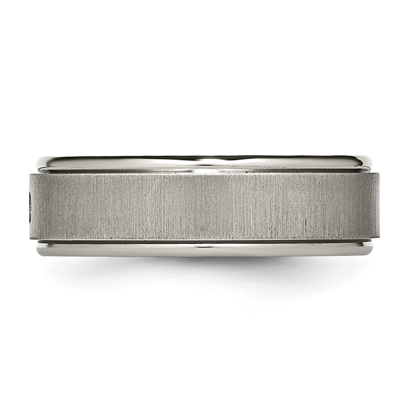 Titanium Diamond Wedding Band with Polished Brushed Finish