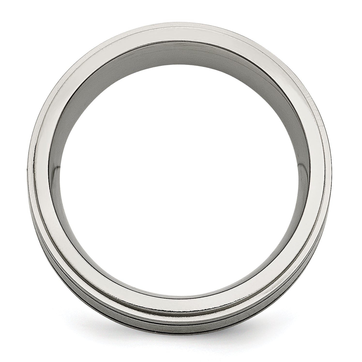 Titanium Wedding Band with Diamond and Black Enamel Elegance