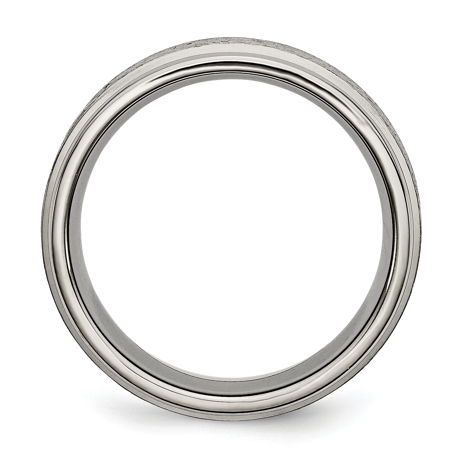 Ridged-Edge Comfort-Fit Wedding Band in Titanium, 8mm Secondary image