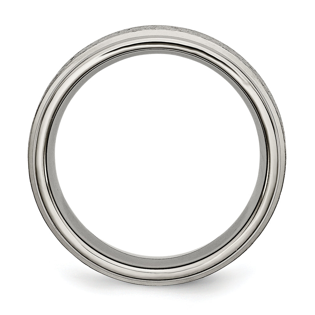 Ridged-Edge Comfort-Fit Wedding Band in Titanium, 8mm