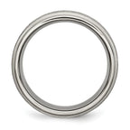 Ridged-Edge Comfort-Fit Wedding Band in Titanium, 8mm