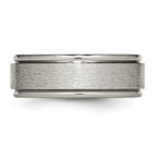 Ridged-Edge Comfort-Fit Wedding Band in Titanium, 8mm