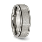 Ridged-Edge Comfort-Fit Wedding Band in Titanium, 8mm