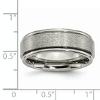 Ridged-Edge Comfort-Fit Wedding Band in Titanium, 8mm