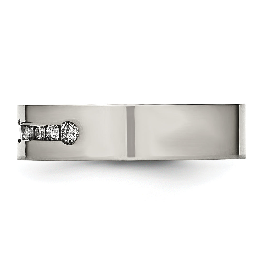 Diamond Wedding Band in Titanium, 6mm (1/2 ct. tw.)