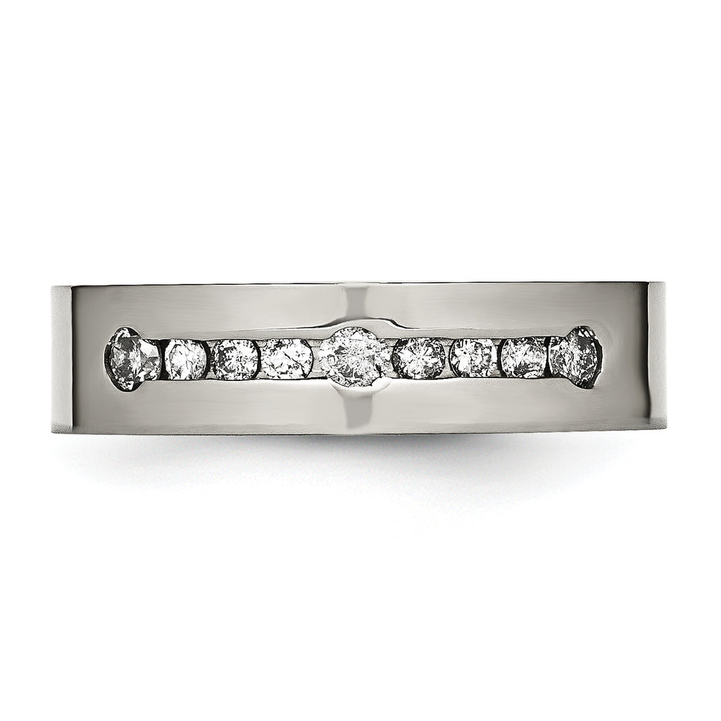Diamond Wedding Band in Titanium, 6mm (1/2 ct. tw.)