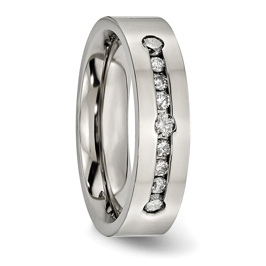 Diamond Wedding Band in Titanium, 6mm (1/2 ct. tw.)