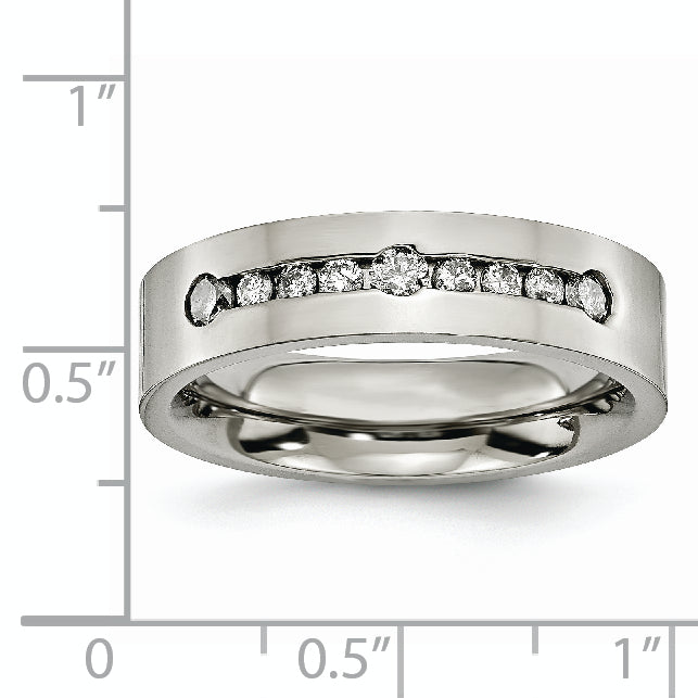 Diamond Wedding Band in Titanium, 6mm (1/2 ct. tw.)