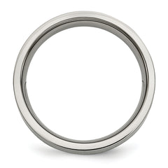 Titanium Wedding Band with 1/4ct Diamond Polished Unisex Engravable Elegant