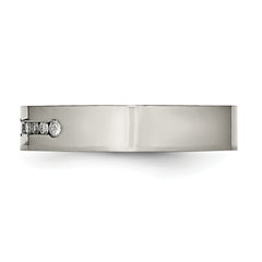 Titanium Wedding Band with 1/4ct Diamond Polished Unisex Engravable Elegant