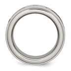 Titanium Unisex Wedding Band with Black IP-Plating and Diamond