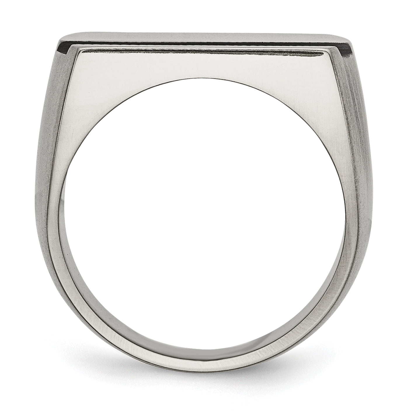 Titanium Men's Ring with Polished Brushed Grey and Blue Anodized Stripe Secondary image