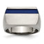 Titanium Grey Ti Brushed/Polished Blue Annodized Stripe Ring