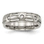 Titanium Polished with CZ 6mm Grooved Band