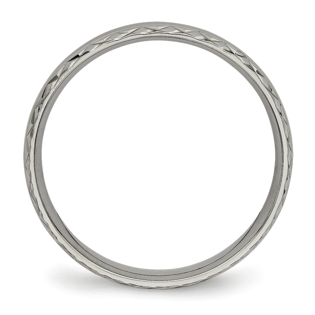 Criss-Cross Wedding Band in Titanium, 5mm