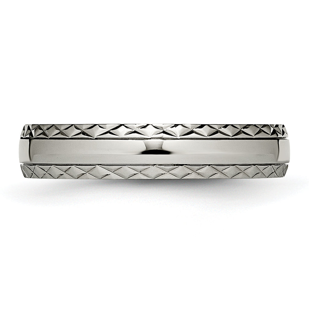 Criss-Cross Wedding Band in Titanium, 5mm