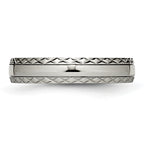 Criss-Cross Wedding Band in Titanium, 5mm