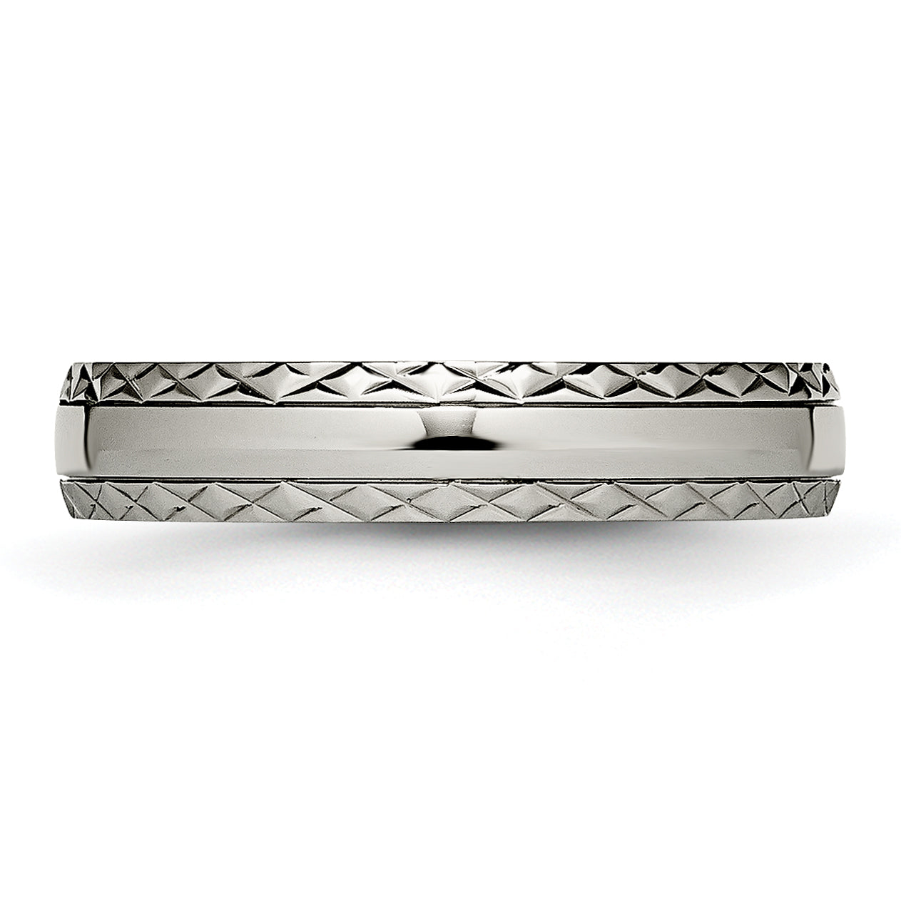 Criss-Cross Wedding Band in Titanium, 5mm