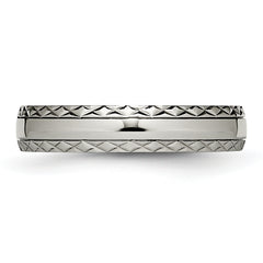 Titanium CriSterling SilvercroSterling Silver Wedding Band with Polished Finish Unisex 5mm