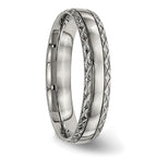 Criss-Cross Wedding Band in Titanium, 5mm