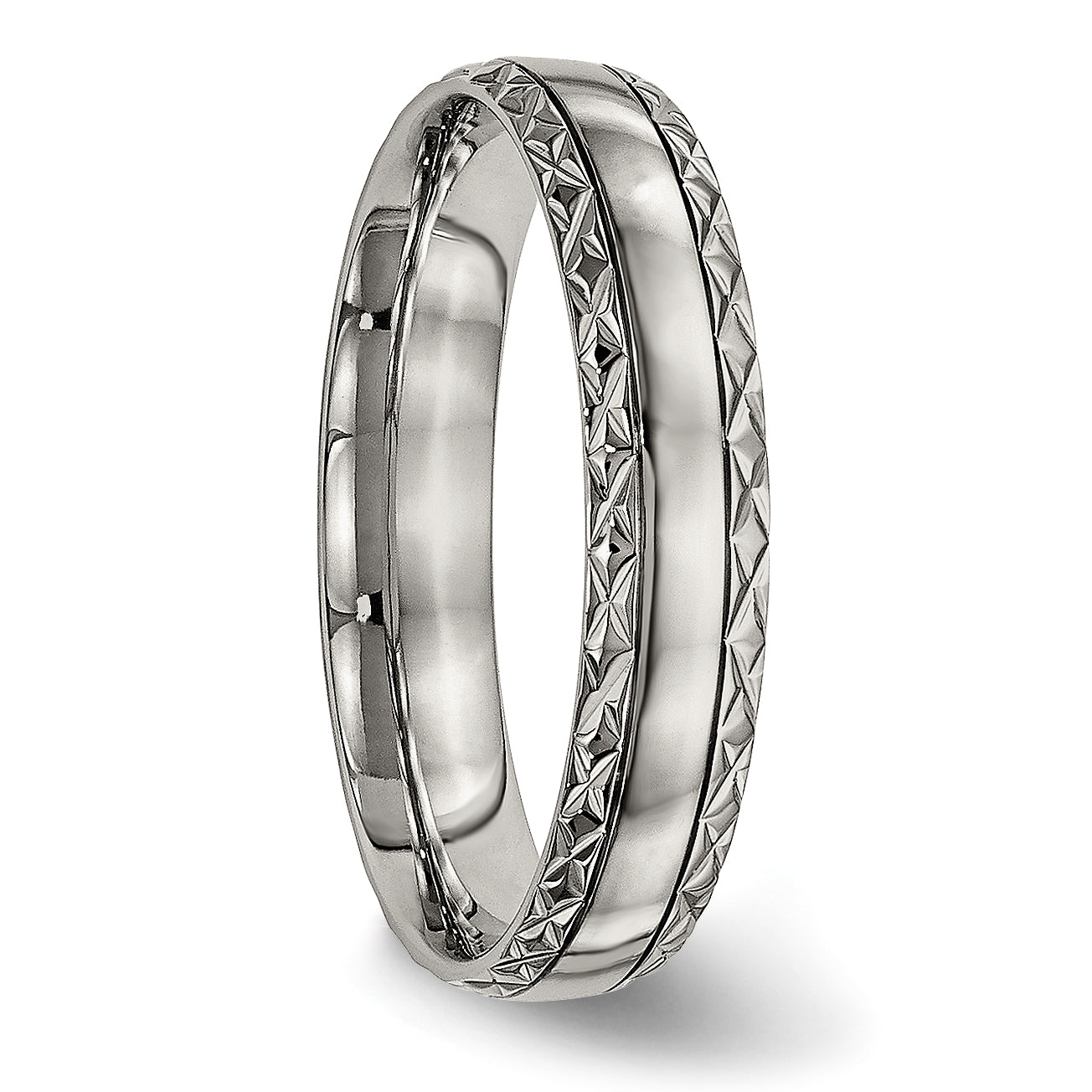 Criss-Cross Wedding Band in Titanium, 5mm