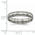 Criss-Cross Wedding Band in Titanium, 5mm