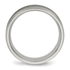 Grooved Wedding Band in Titanium, 8mm
