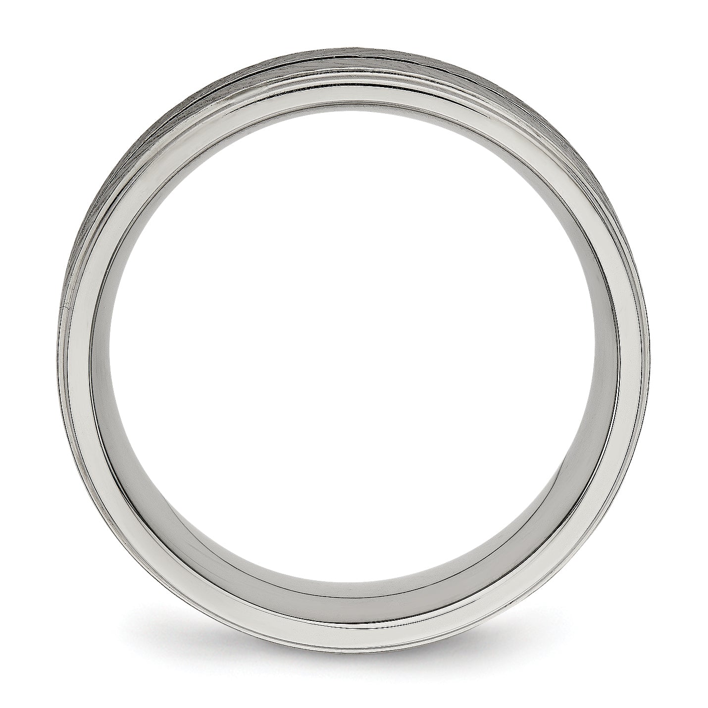 Grooved Wedding Band in Titanium, 8mm
