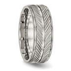 Grooved Wedding Band in Titanium, 8mm