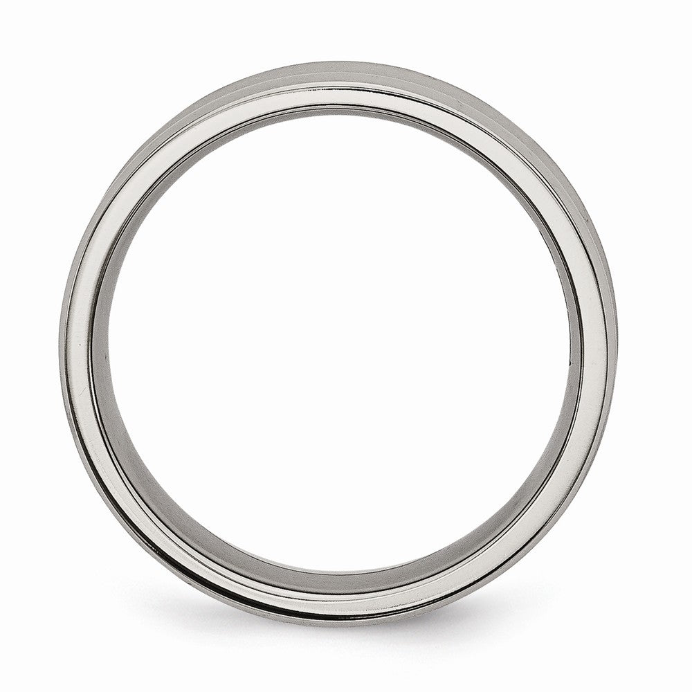 Titanium Polished Wedding Band with Concave Beveled Edge Engravable