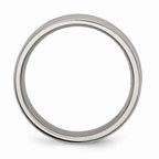 Concave Beveled-Edge Wedding Band in Titanium, 6mm