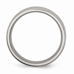 Titanium Polished Wedding Band with Concave Beveled Edge Engravable