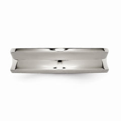 Titanium Polished Wedding Band with Concave Beveled Edge Engravable