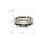 Titanium Concave 6mm Polished Beveled Edge Band
