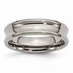 Concave Beveled-Edge Wedding Band in Titanium, 6mm