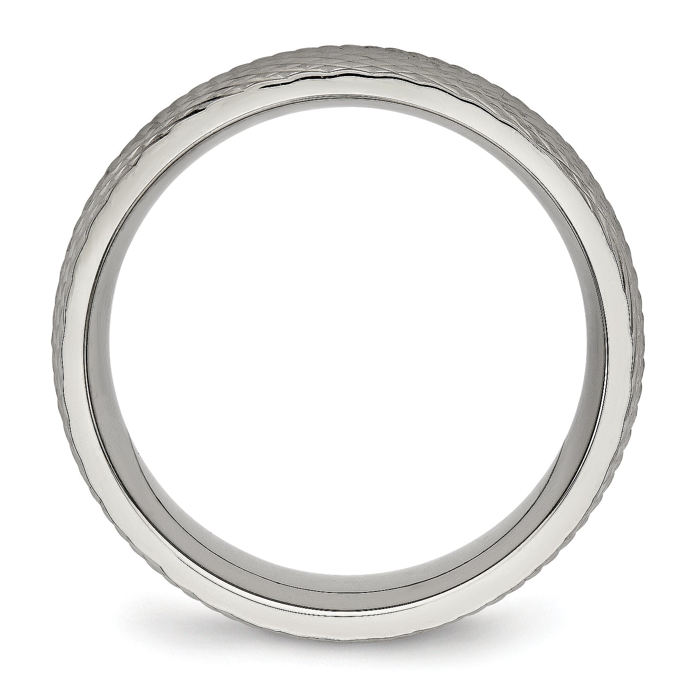 Polished & Textured Wedding Band in Titanium, 8mm Secondary image