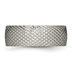 Polished & Textured Wedding Band in Titanium, 8mm